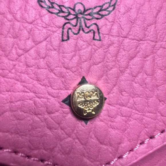 MCM Vibrant Pink Wristlet with Black Details - Picture 4 of 7